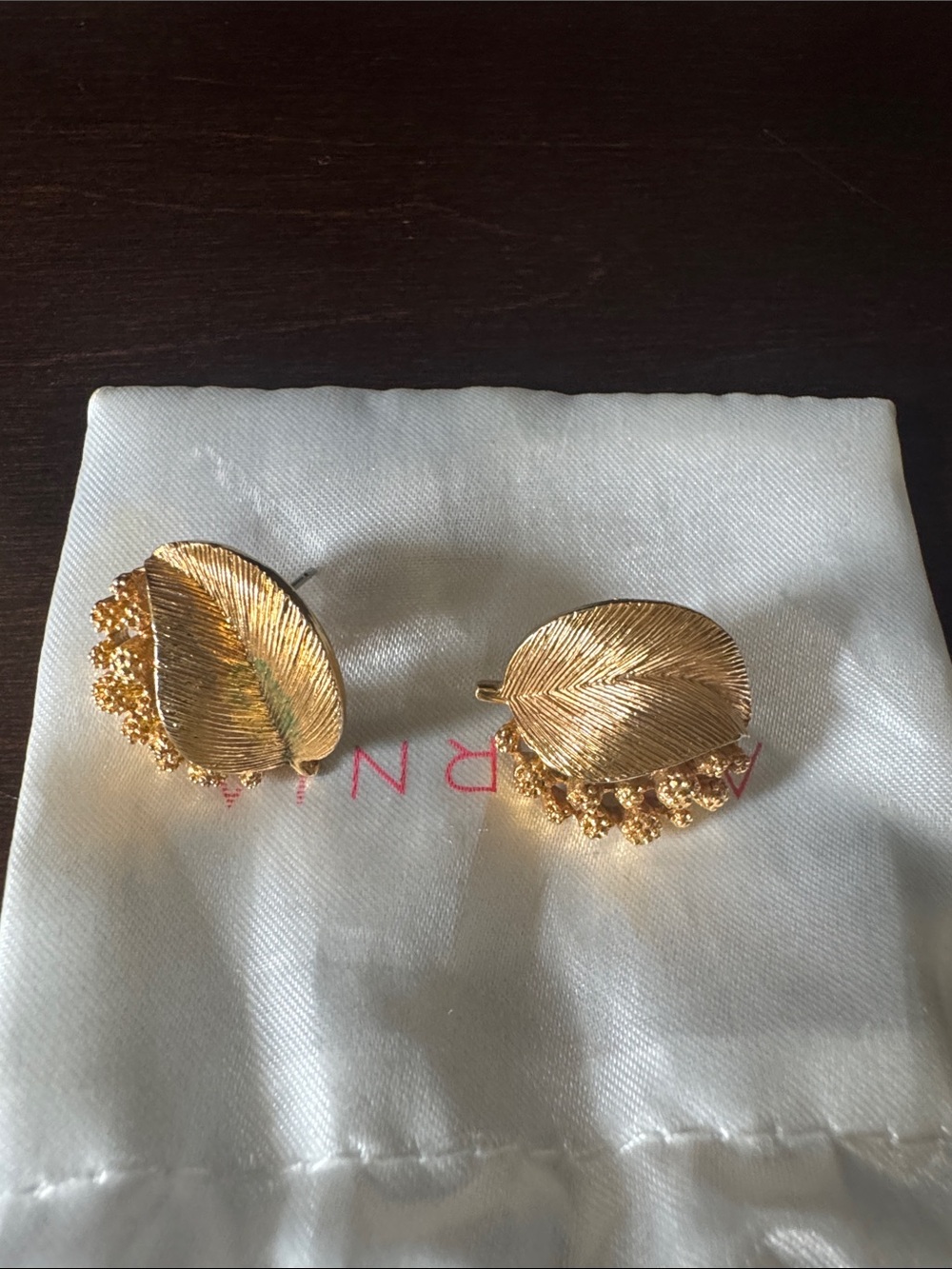 Gold Leaf Cluster Clip-On Earrings by